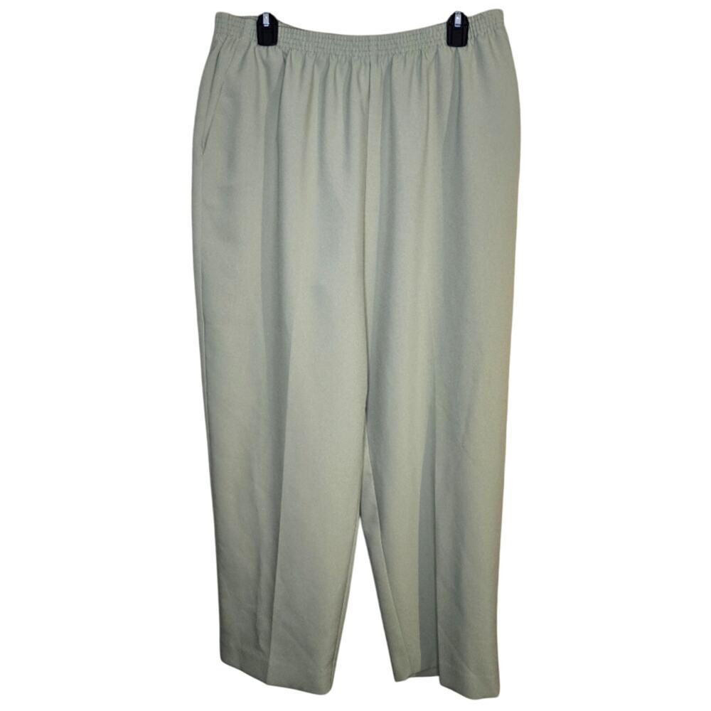 Alfred Dunner 18W Light Green Elastic Waist Pants [0236]
